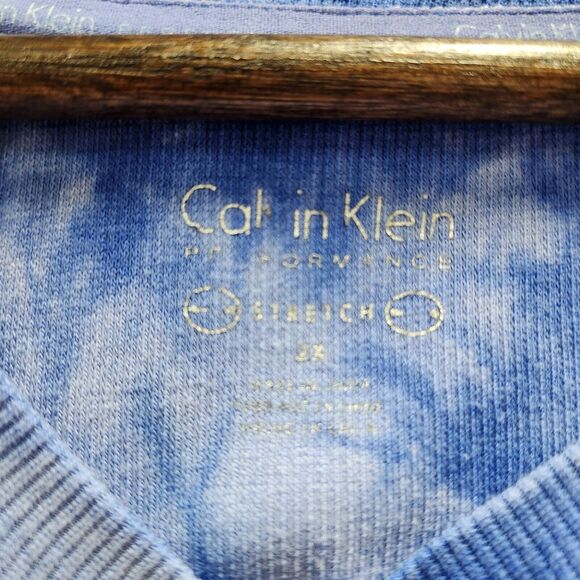 Calvin Klein Womens Athletic Top Size 2X Tie Die Hippie Gypsy Retro Athaleisure - Picture 4 of 12